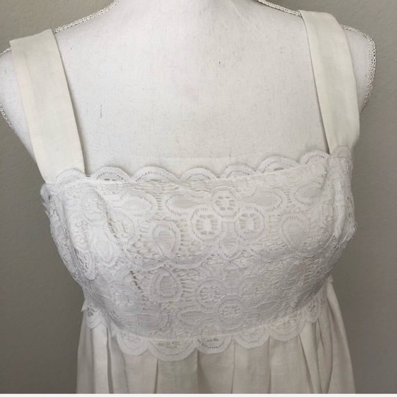 Maggy London White 100% Linen Lace Sun Dress - Picture 2 of 6